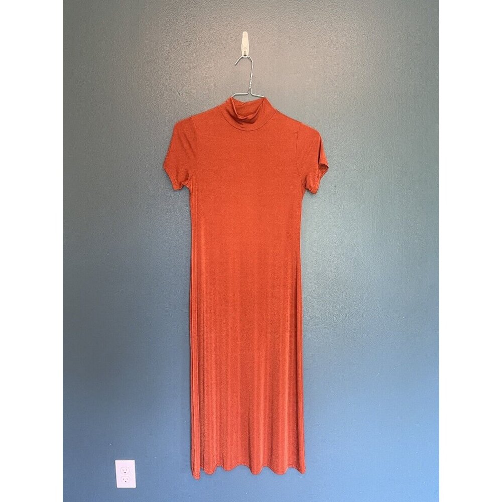 Vintage dynamite 90’s Y2K Women’s orange mock neck midi dress Size Large